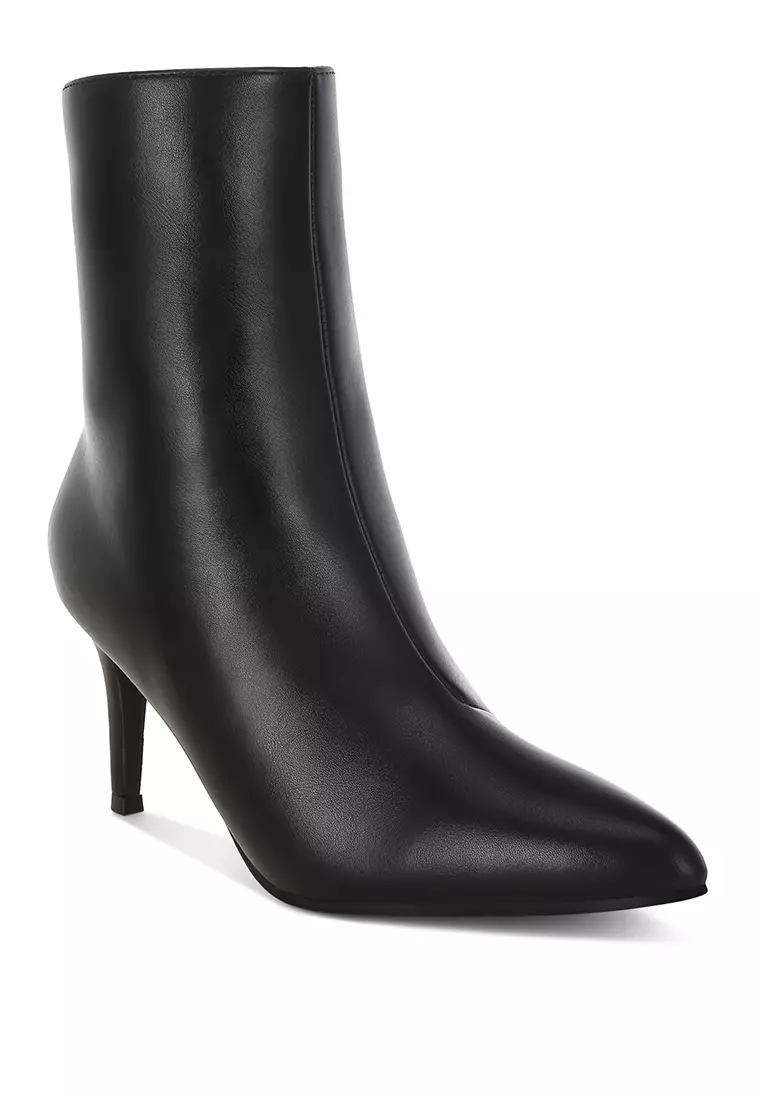 Harness Detail Stiletto Boots in Black