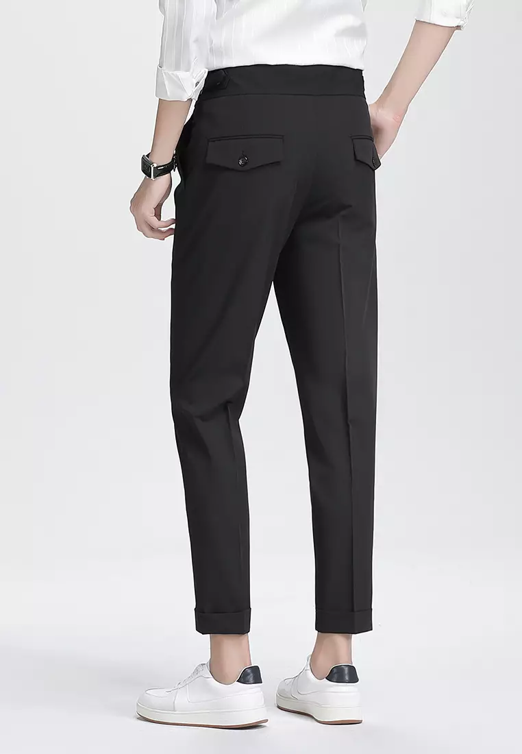 Thin Slim Fit Cropped Suit Pants DF1002A