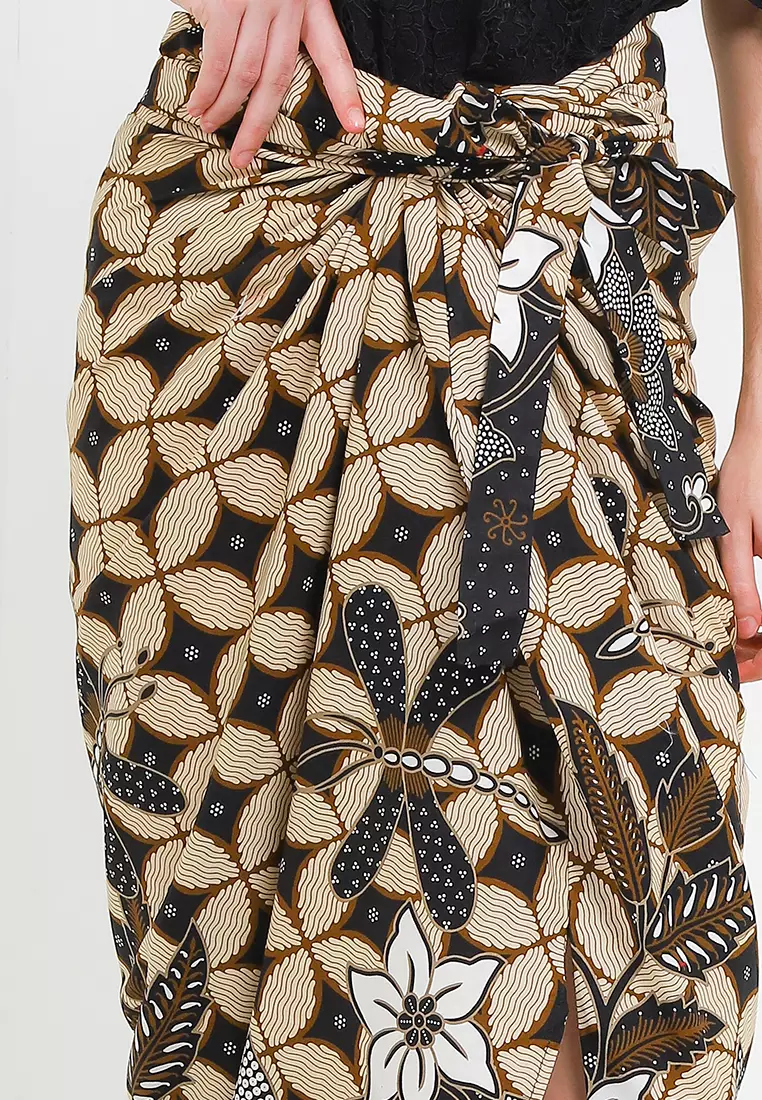 Rok Lilit Wanita Kondangan Batik Instant Kaviola Black