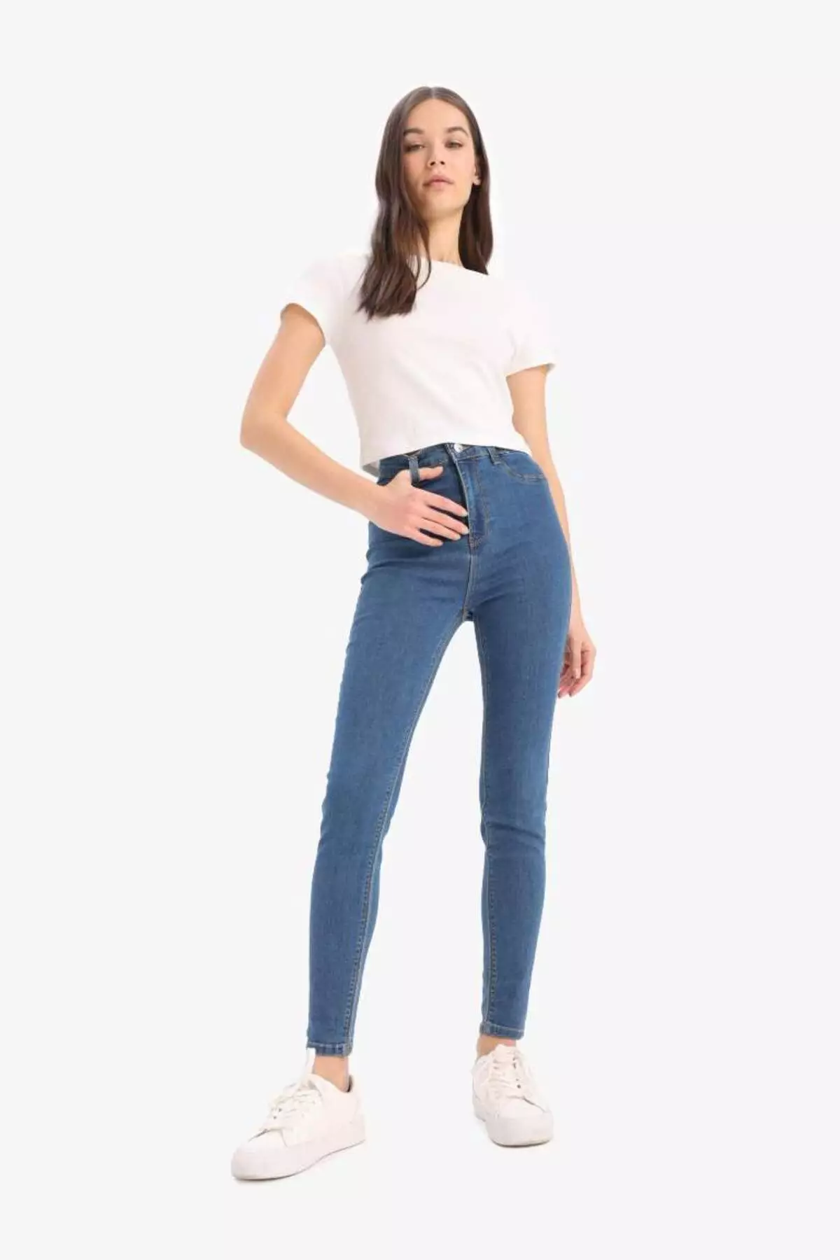 Jeggings High Waist Ankle Length Narrow Leg Basic Straight Jean Pants B7498Ax25Sp