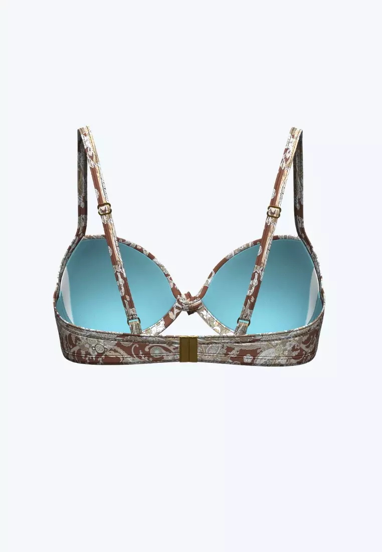 Grounded Culture Mocca Moulded Knot Front Underwire Bikini Top