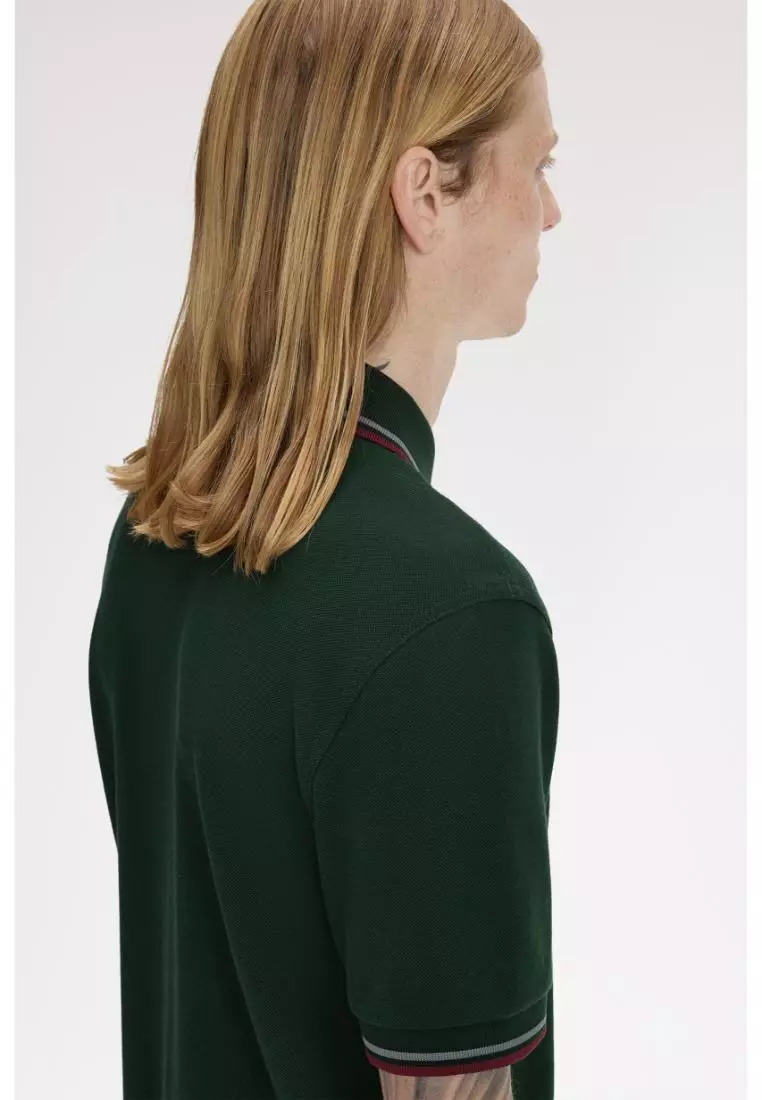 Fred Perry M3600 Twin Tipped Fred Perry Shirt (Grassroots / Stockport Blue / Oxblood)