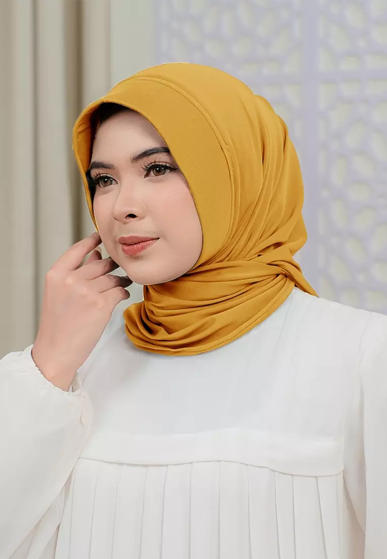 HIJAB INSTAN SOFTPAD AMEENA - HOT MUSTARD
