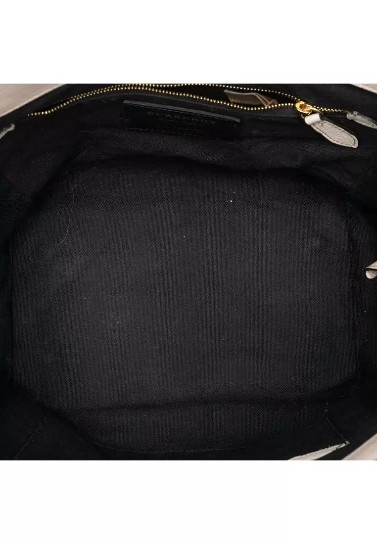 Pre-Loved Burberry Small Leather And House Check Canvas Canterbury Tote