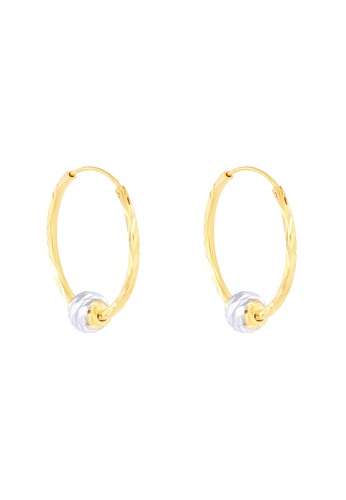 HABIB gold HABIB Loop White and Yellow Gold Earring, 916 Gold 6BBEEAC008E827GS_1