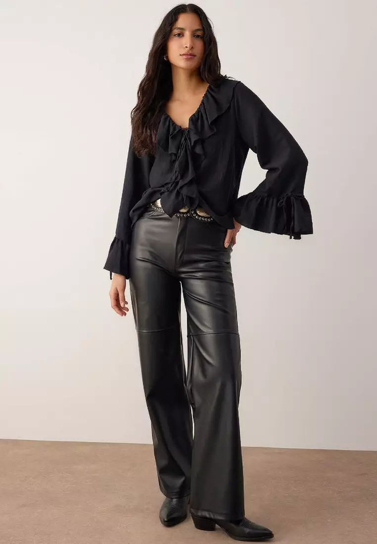 Ruffle Detailed Woven Blouse