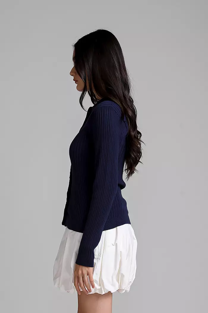 COTTONINK Studio - Atasan Rajut Knit Wanita Navy Avenue #HolidayCollection