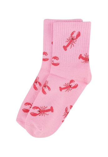 H&M pink Motif-Detail Socks 797A6AA1799F43GS_1