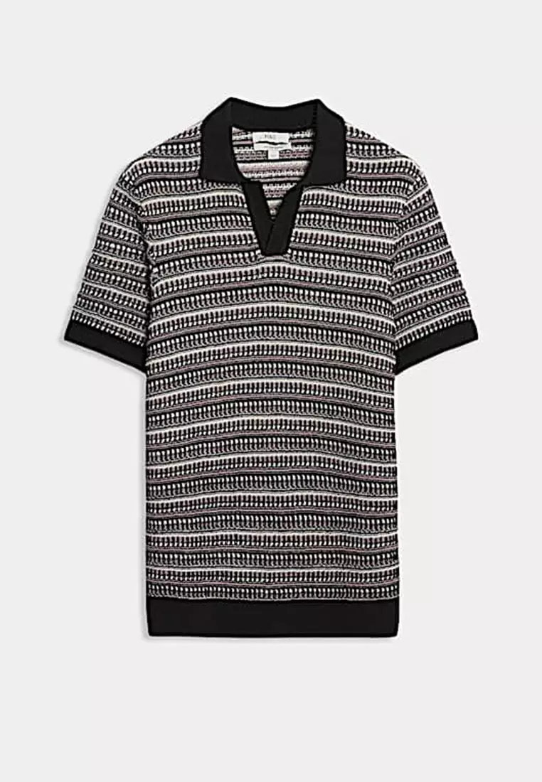 Cotton Blend Knitted Polo Shirt