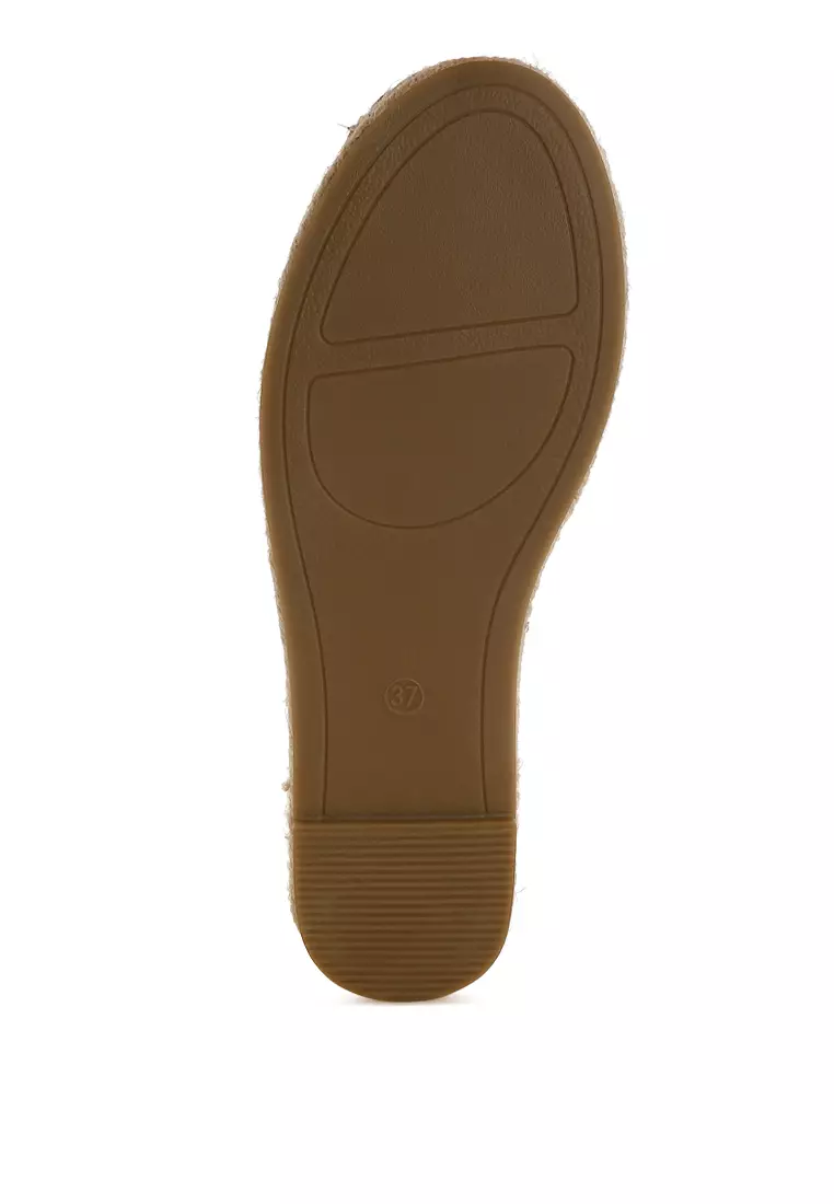 Microfiber Detachable Lace Espadrilles In Tan