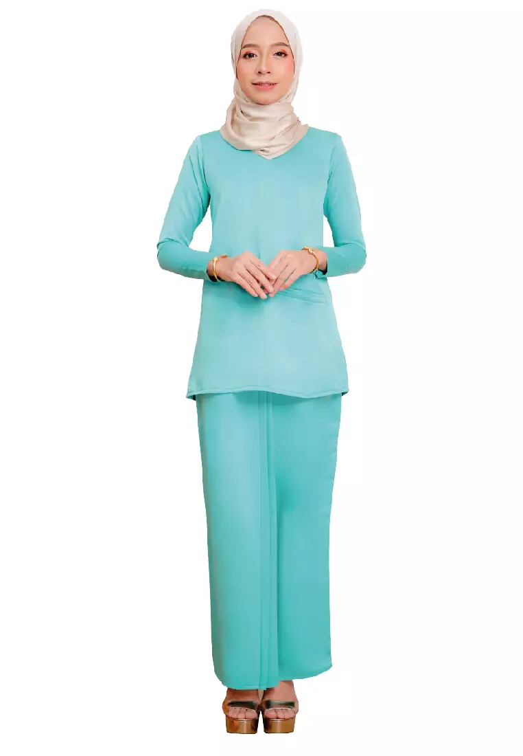 Kurung Modern Pocket Turquoise Blue