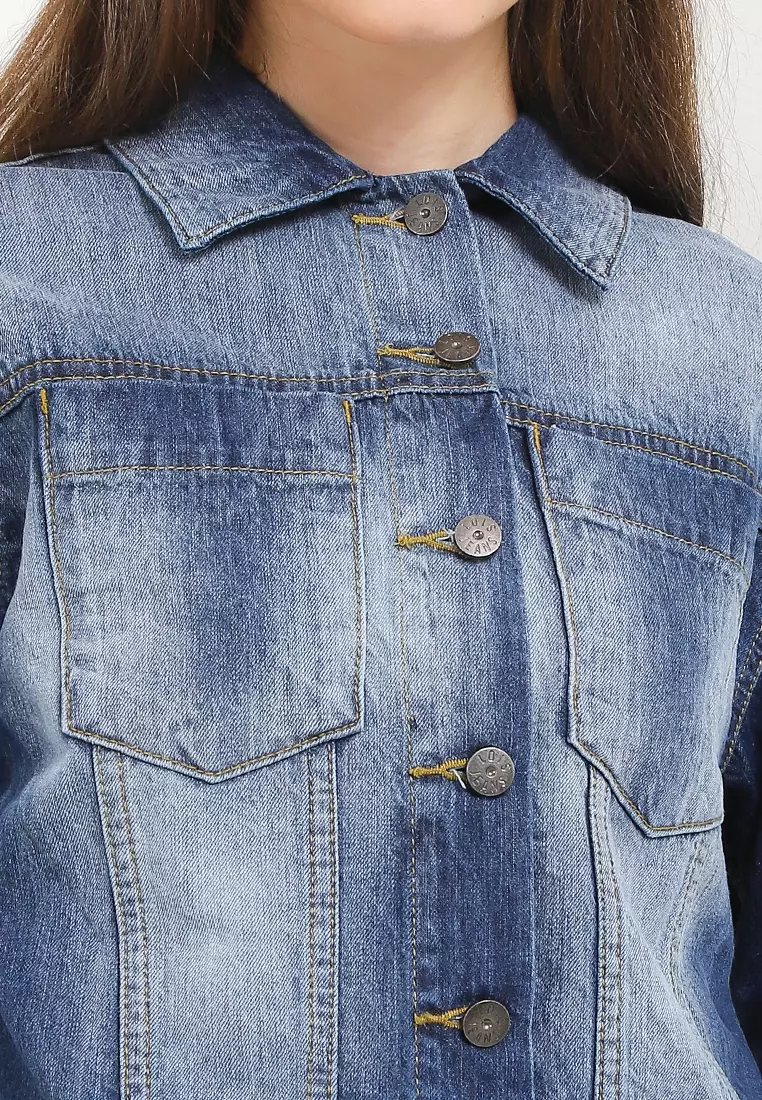 Denim Crop Jacket Wjf179