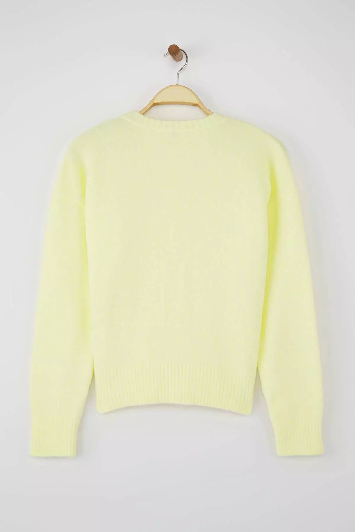 Wardrobe Essentials Yellow Wool Blend Fuzzy Premium Yarn Large Pattern Knit Sweater | Twoaw26Kz00125