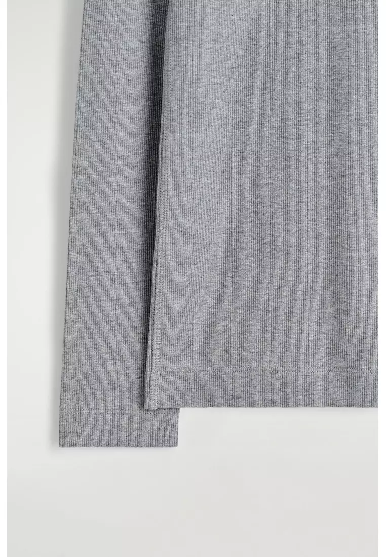 RIBBED JERSEY LONG-SLEEVED TOP