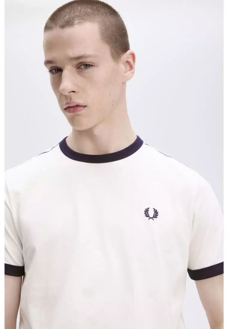 Fred Perry M4620 Taped Ringer T-Shirt (Snow White)