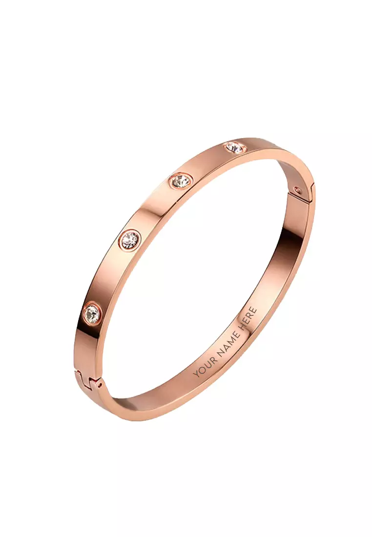 Buy CELOVIS Wanderlust Zirconia Bangle In Rose Gold 2024 Online ...