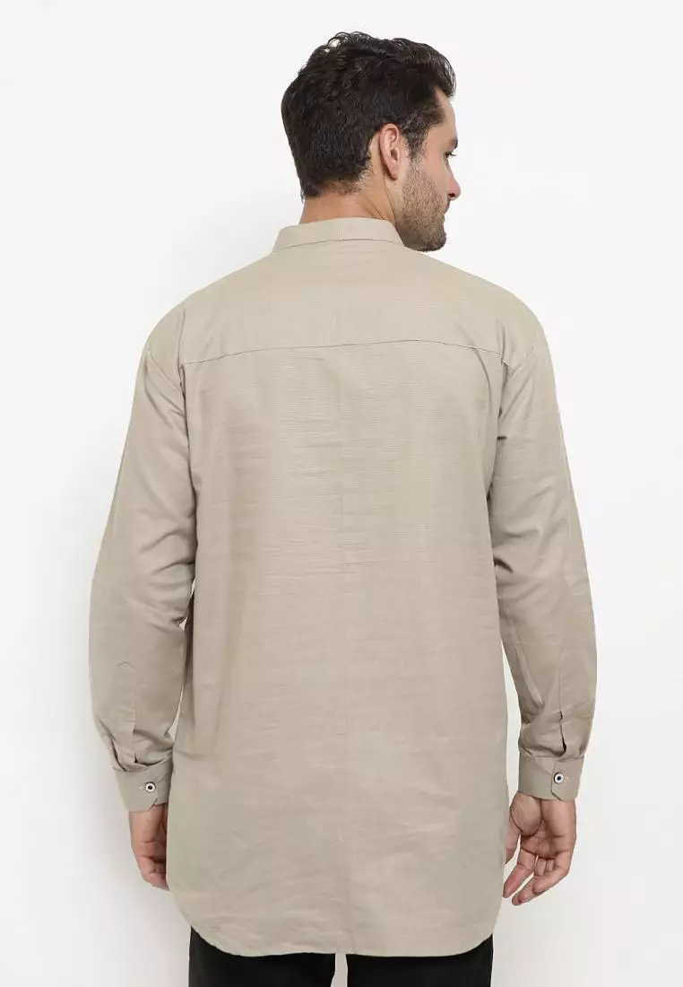 Zayidan Baju Koko Gamis Muslim Pria Rauf - Silver