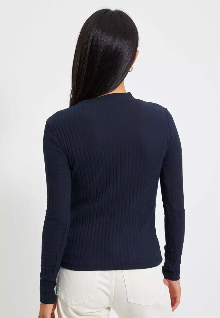 Ribbed High Neck Bodysuit