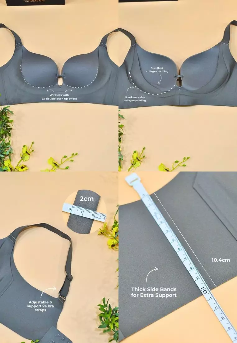 Premium Miller Seamless Wireless Push Up Bra in Black