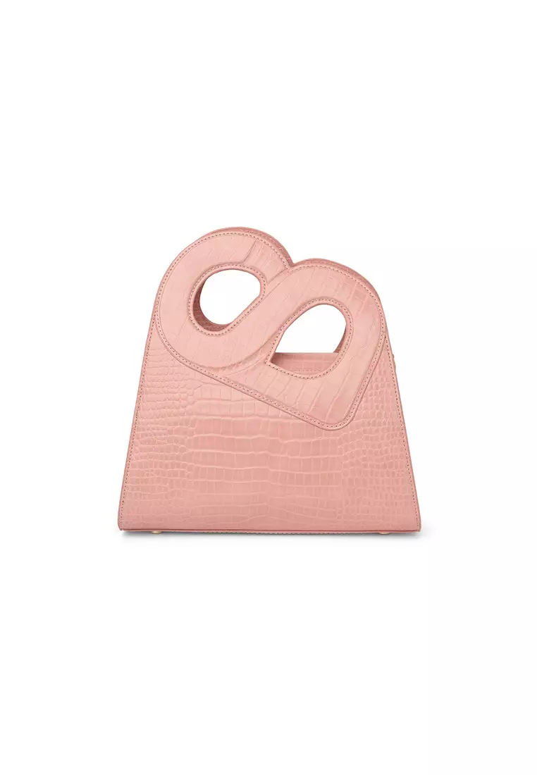 By The Way Mini - Light pink sheepskin small Boston bag