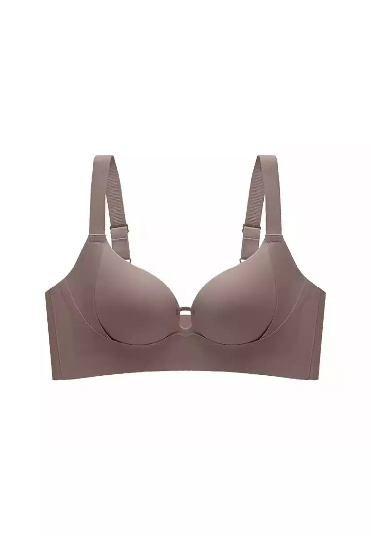 Premium Miller Seamless Wireless Push Up Bra in Brown