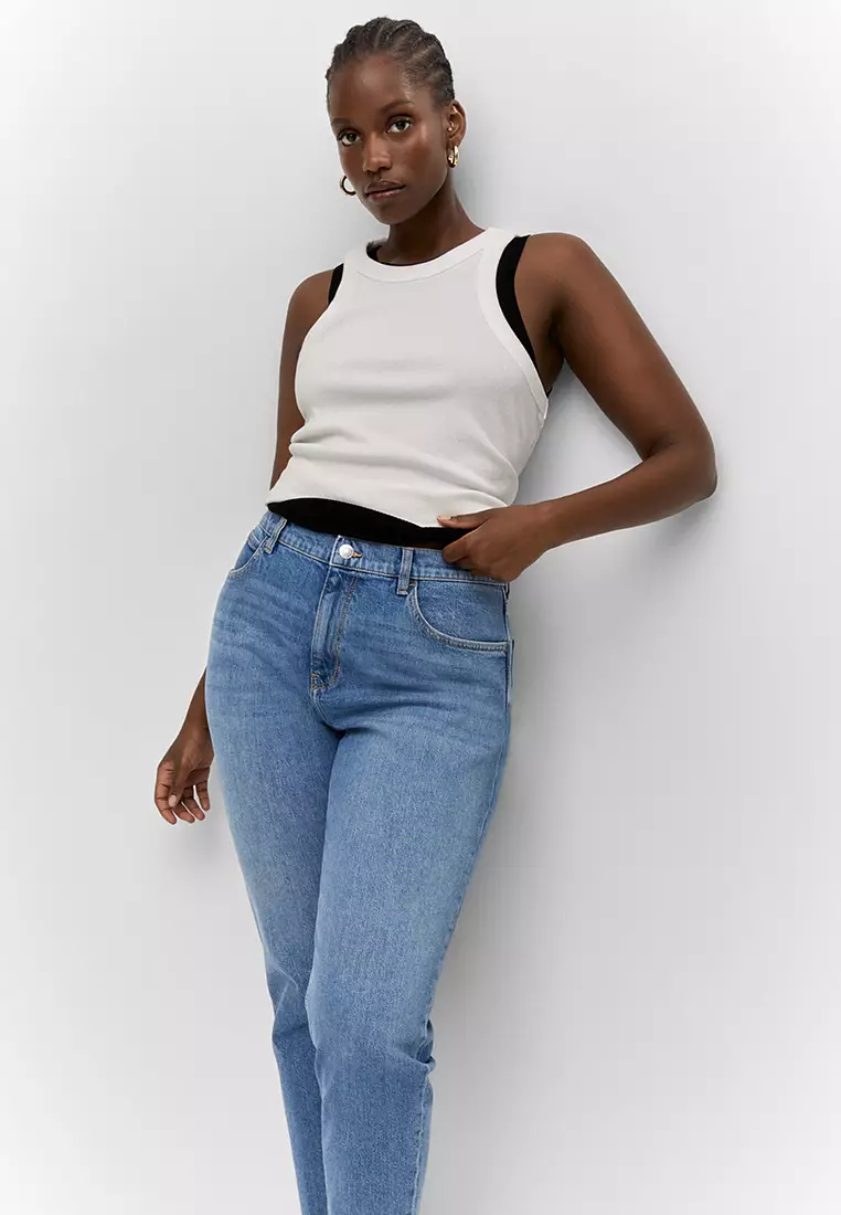 Buy Mango Mom Comfort High-Rise Jeans 2023 Online | ZALORA Philippines