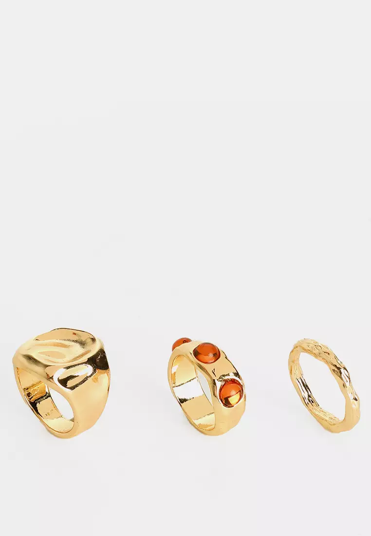Buy Mango Combined Ring 3 Set Online | ZALORA Malaysia
