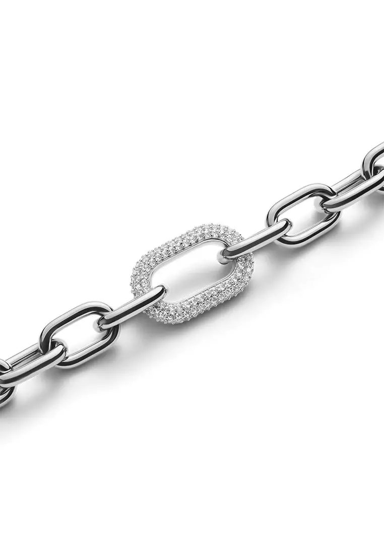 Crystal Link Bracelet Silver Fashion Bracelet for women and men - Stainless Steel & Crystal - DW Official Jewelry - Authentic