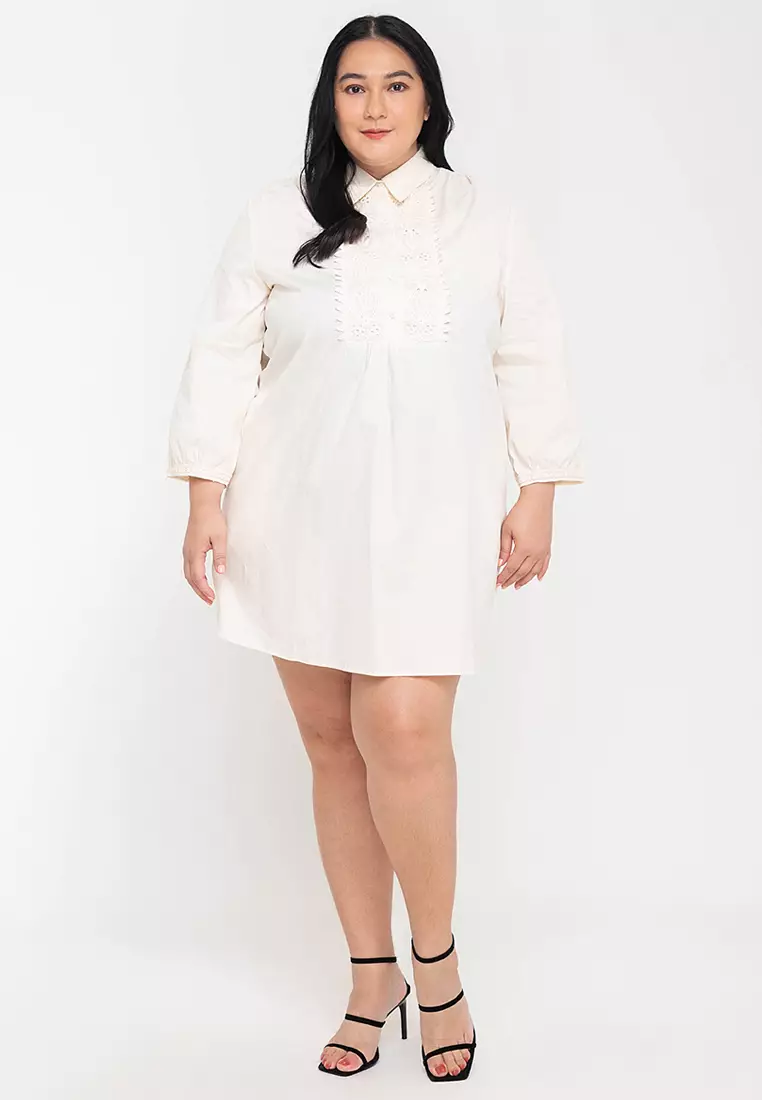 Calandria Lace Bib Shirt Dress