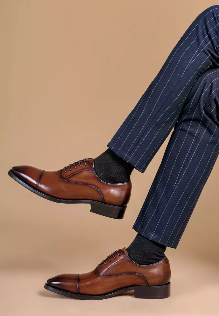 Vintage Leather Cap Toe Business Shoes MK8988-1
