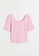 H&M pink Low-Necked Cotton Top FCF43AA971CA82GS_4