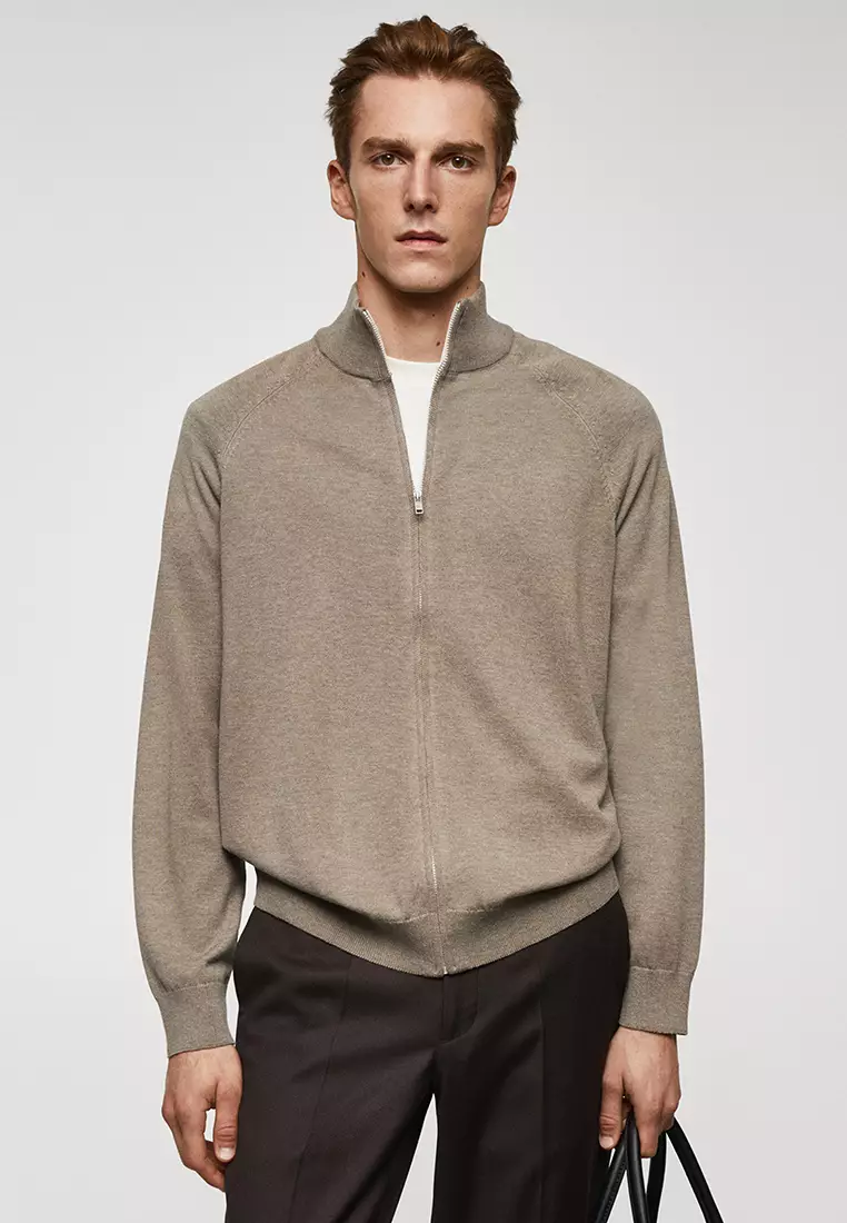Mens cotton zip outlet up cardigans