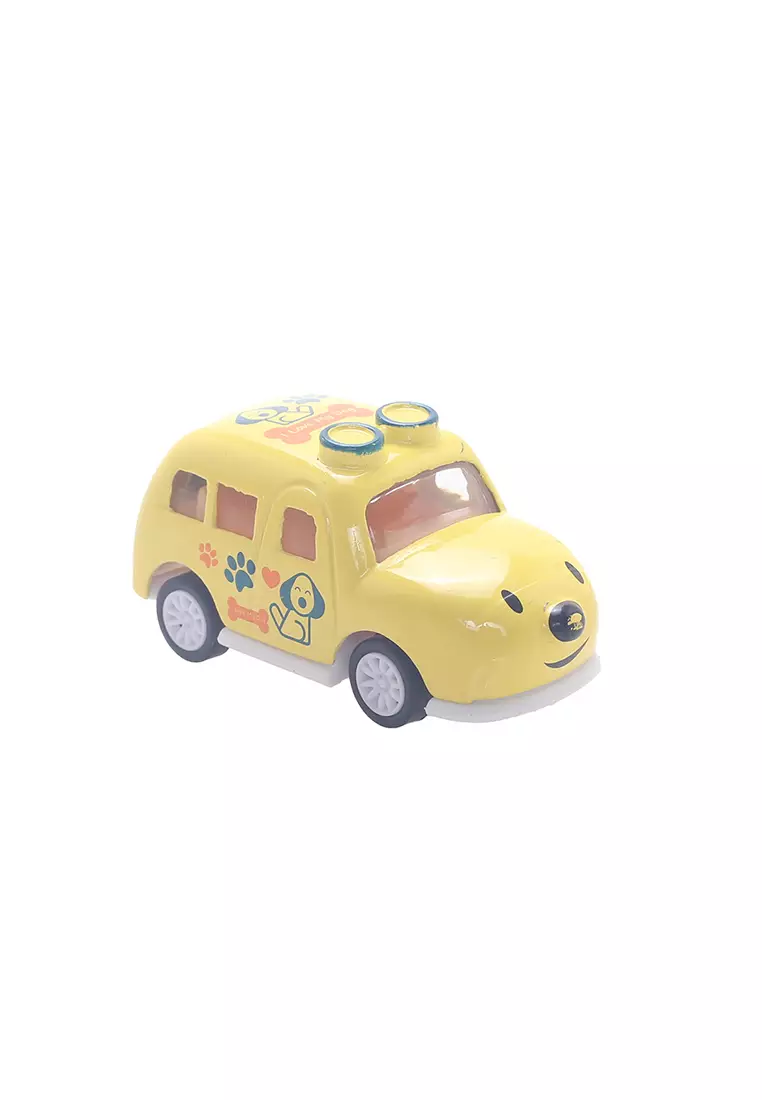Mainan Anak Mobil Cartoon Alloy Pull Back Car Kuning Type D