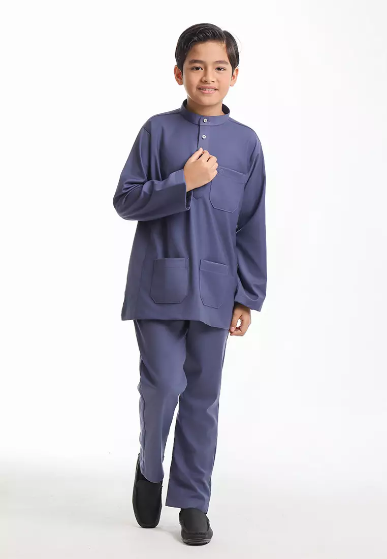 Alain Delon Baju Melayu Cekak Musang Budak - 19026504-38NightshadowBlue
