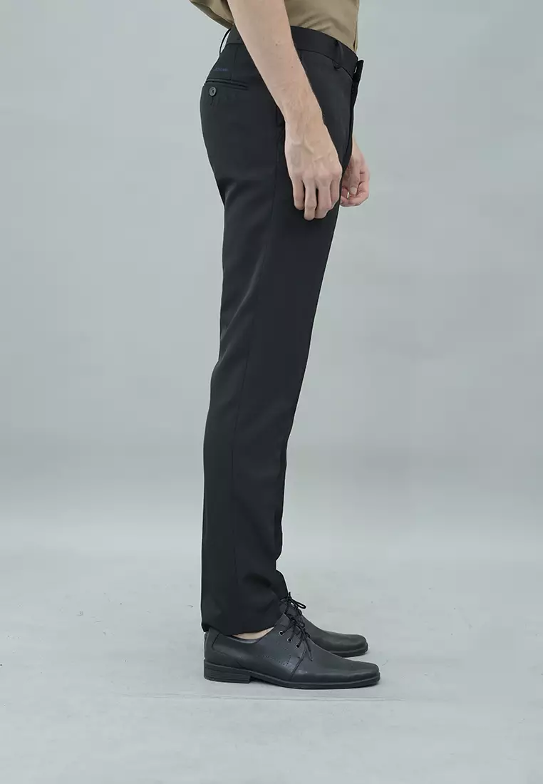 Johnwin - Celana Formal Pria - Harington Pants - Hitam - Polyester - Slim Fit - F.1010.010.162.C