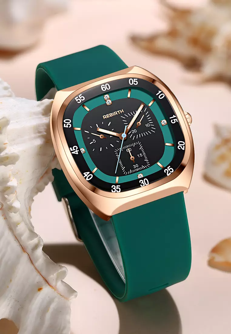 Jam Tangan Wanita Anti Air Original Kasual Mode Tali Silikon Jam Tangan Cewek Korea green