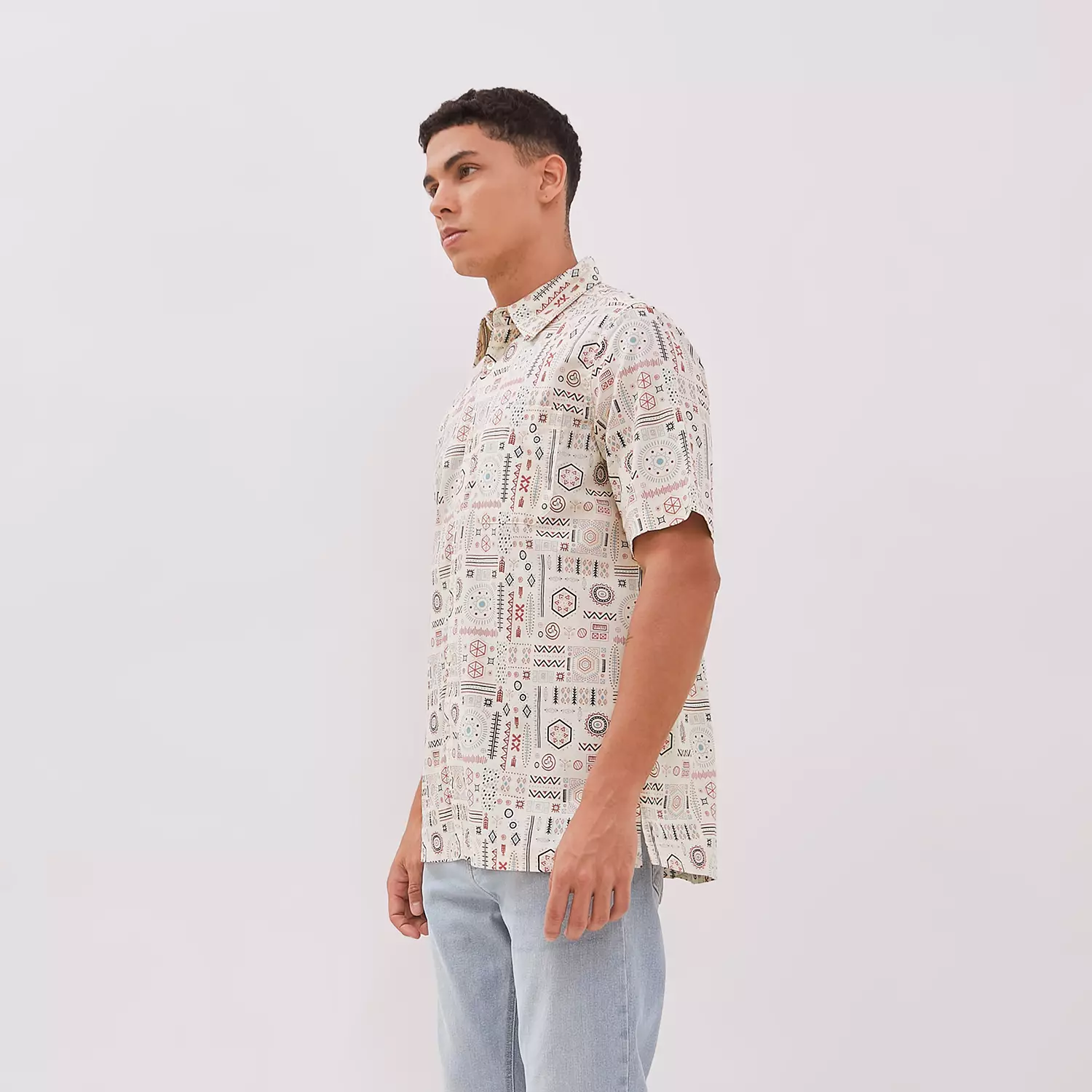 DUST Kemeja Ethnic Rio Cream (DM.1442)