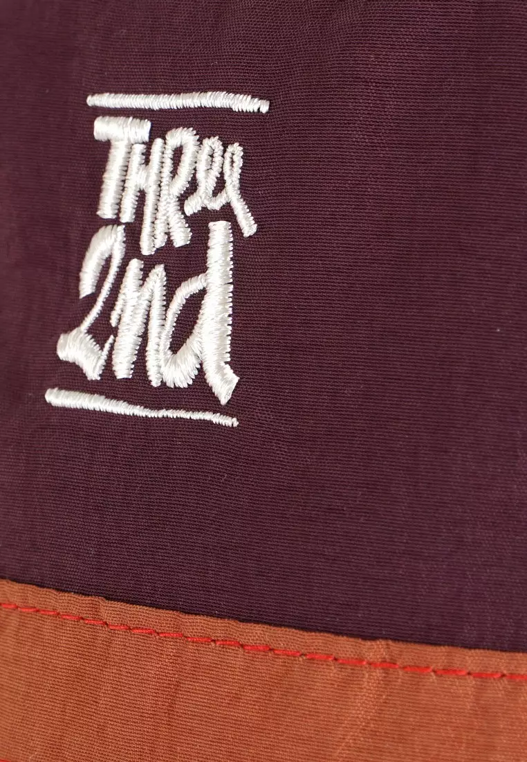 Three2nd Bucket Hat Logo Army Maroon C010124