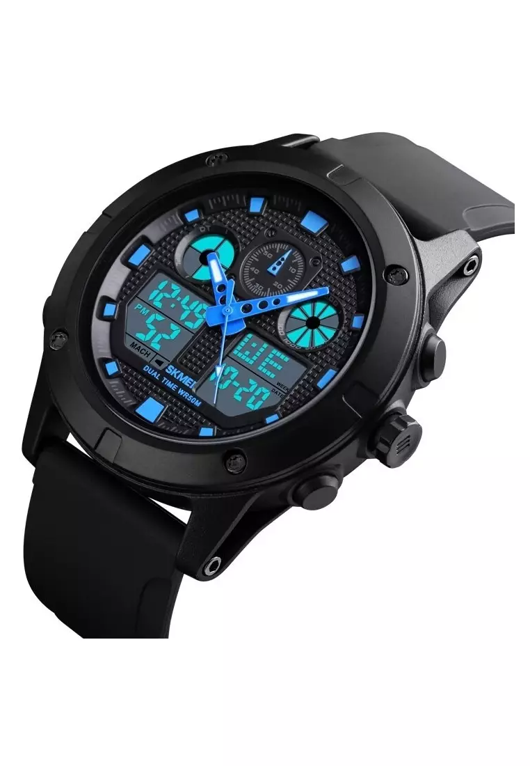 Jam Tangan Casual Analog Digital Modern Pria Strap Tali Material Silicone ZS38 ORIGINAL