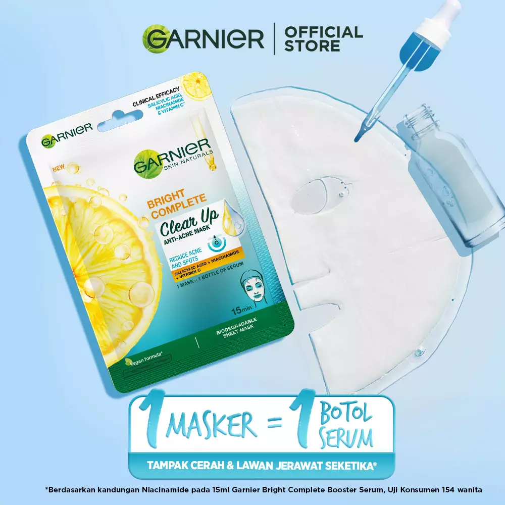 Garnier Bright Complete Clear Up Anti Acne Serum Mask