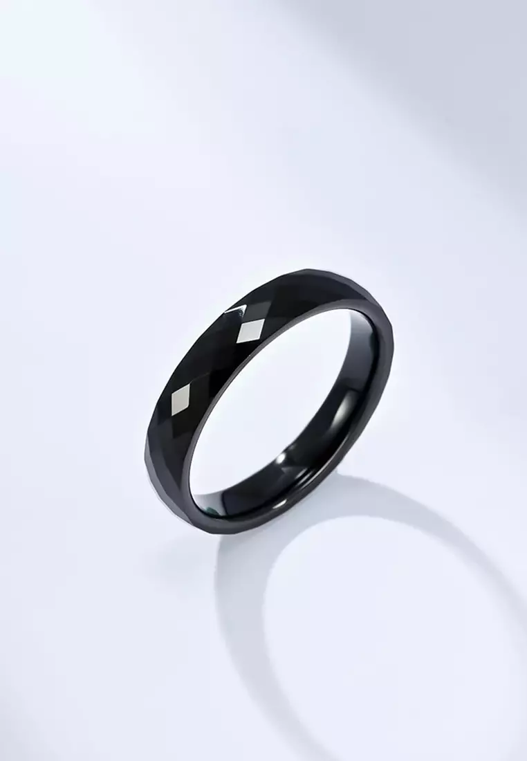 Rhombus Surface Tungsten Carbide Ring JW QF-035