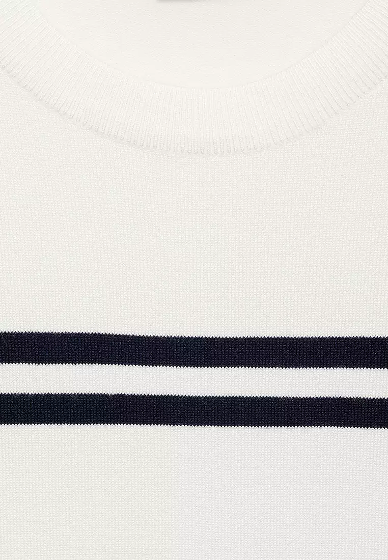 Striped Short-Sleeved Sweater