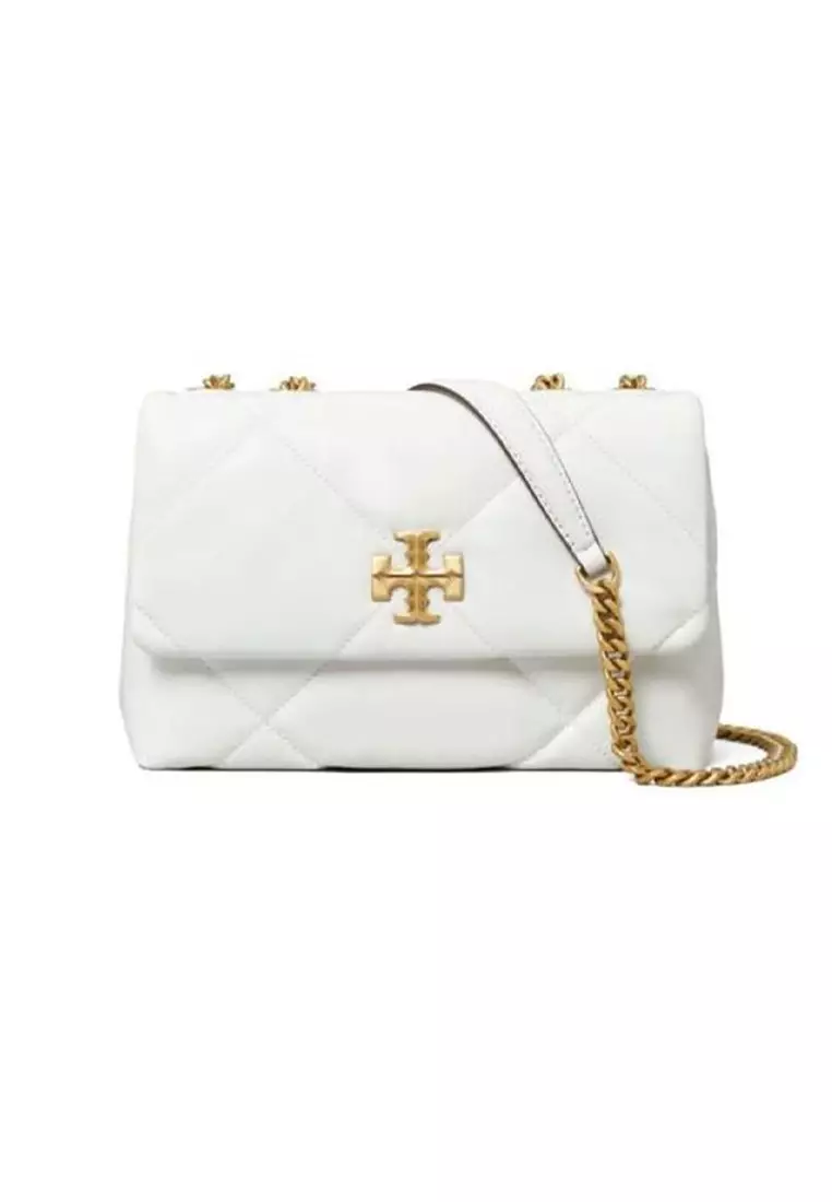 Small Kira Diamond Quilt Convertible Shoulder Bag Blanc 154706