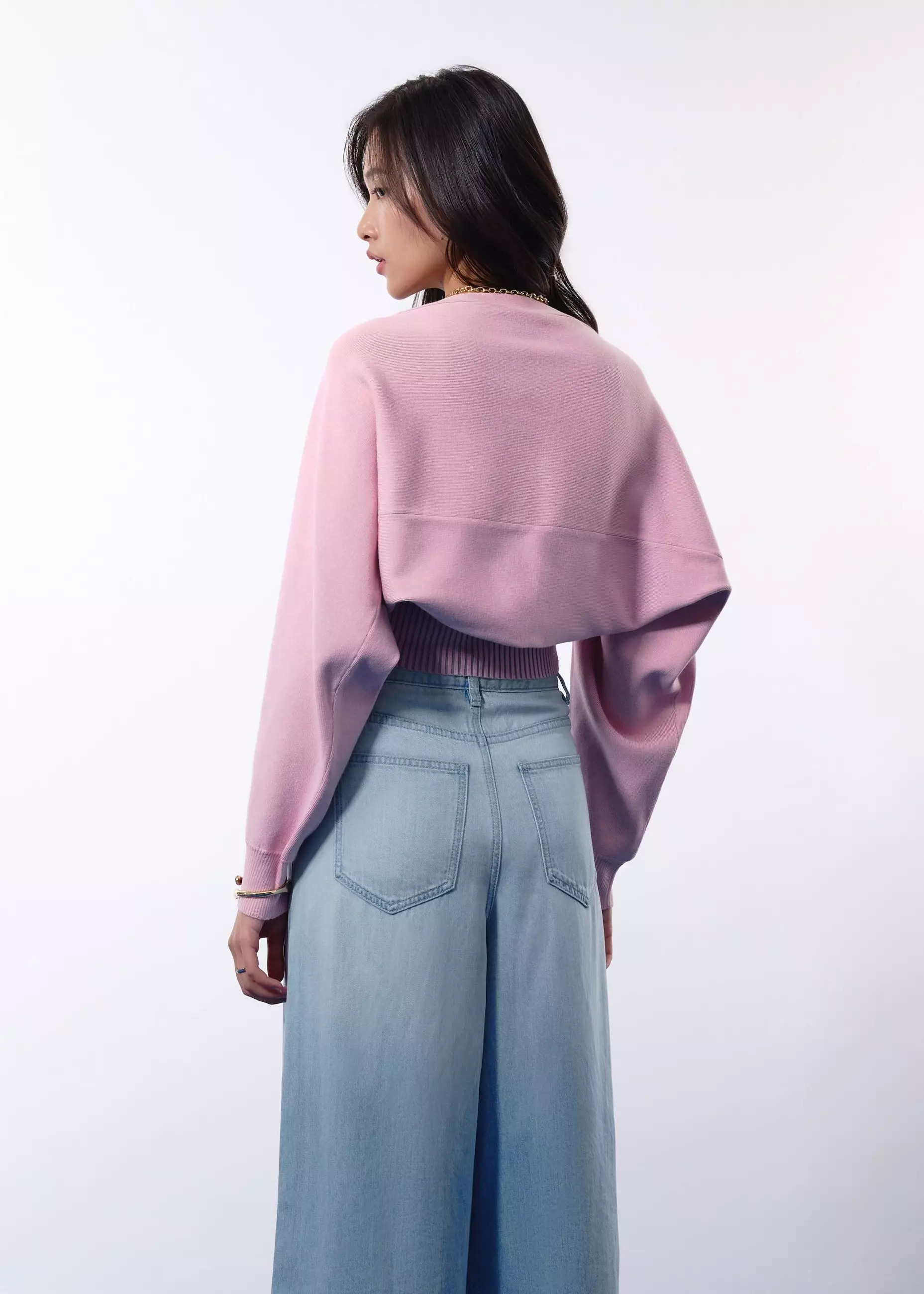 Cardigan Wanita - Relaxed Duo Knit Crop Cardigan
