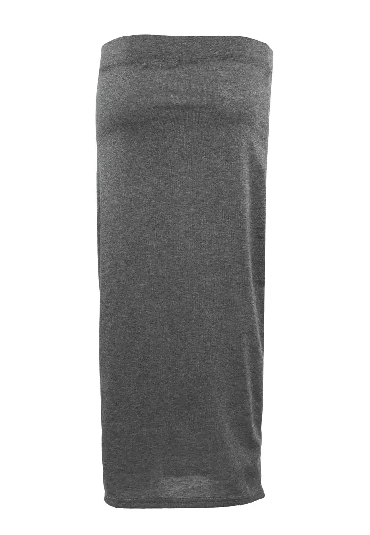 Grey Knitted Long Tube Skirt