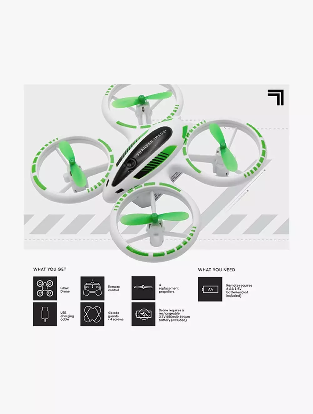 Sharper Image Drone Stunt Glow LED 5inch - DCP1213004311