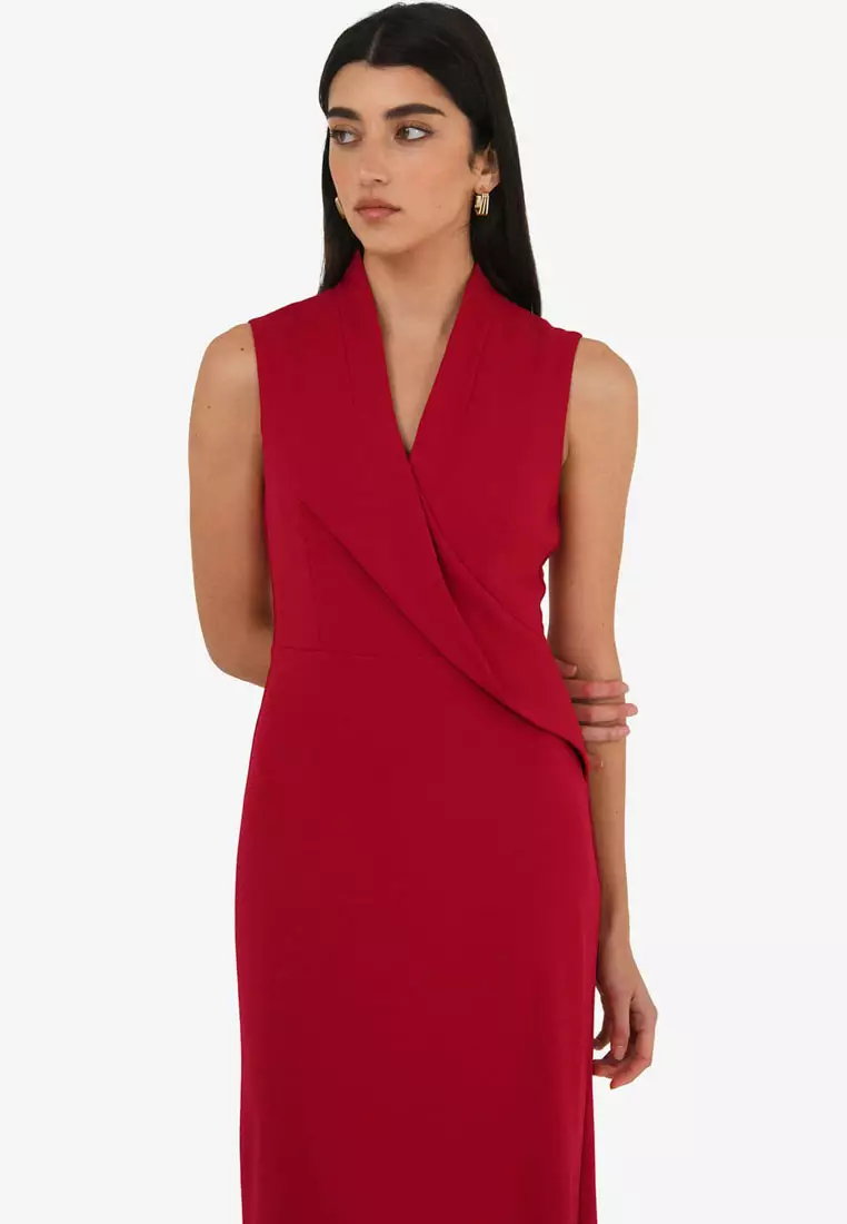 Alaia Twisted Lapel Midi Dress