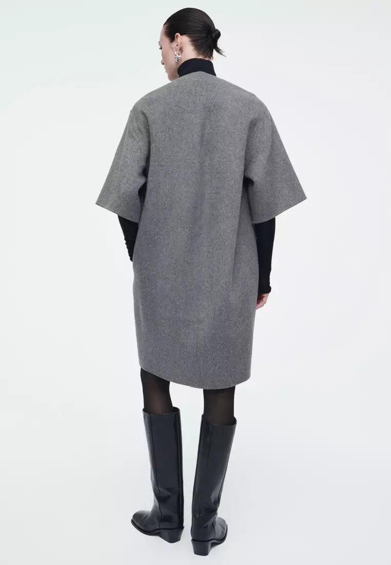 Buy COS V-Neck Double-Faced Wool Dress 2025 Online | ZALORA