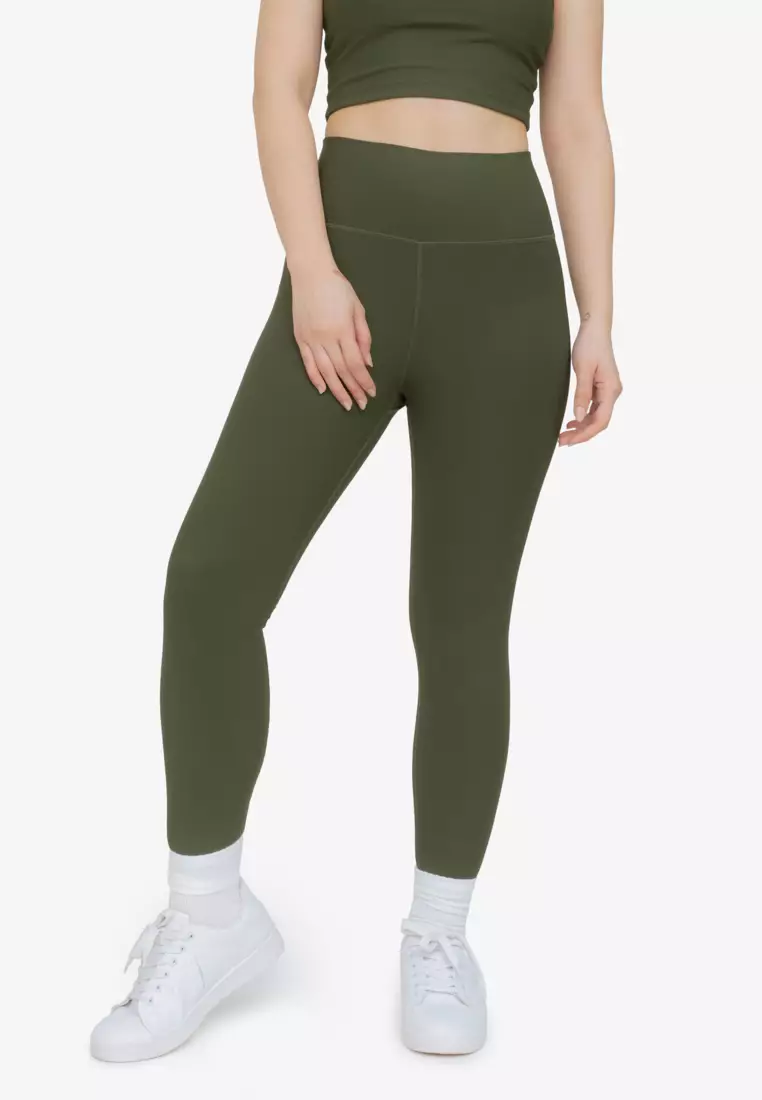 Ribbed Leggings in Forest