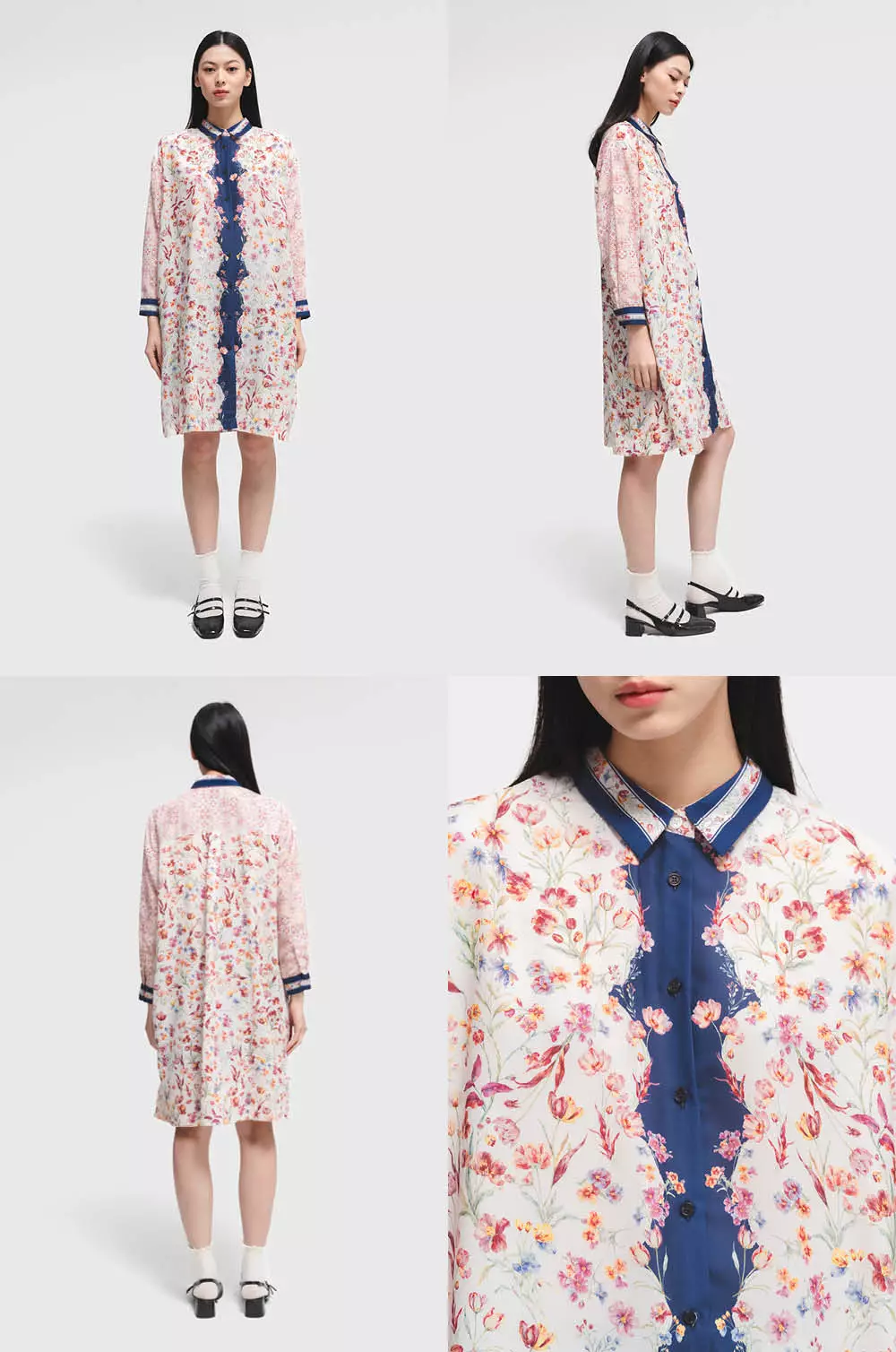 COTTONINK X Artkea - Dress Wanita Navy Noth